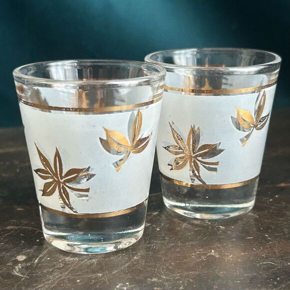 Vintage MCM Starlyte Golden Foliage Shot Glasses - Picture 4 of 7